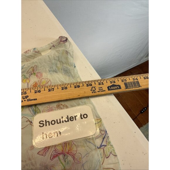 4 Love and Liberty Johnny‎ Was Silk Floral Sheer blouse tunic size S - Picture 6 of 7